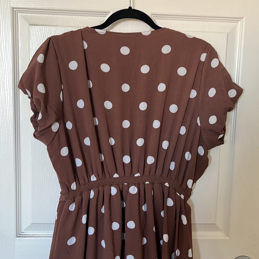 NY&Co Polka Dot High Low Dress - Picture 2 of 4